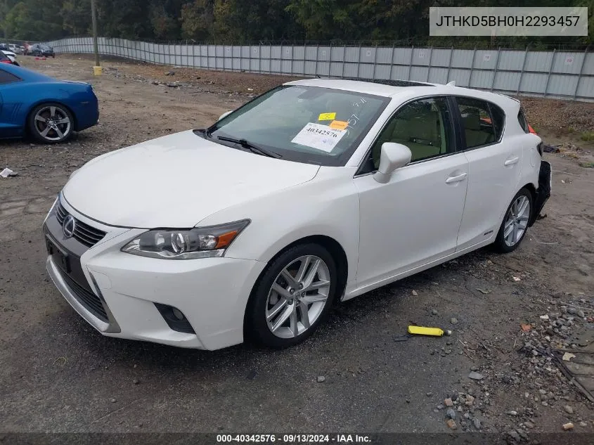 JTHKD5BH0H2293457 2017 Lexus Ct 200H