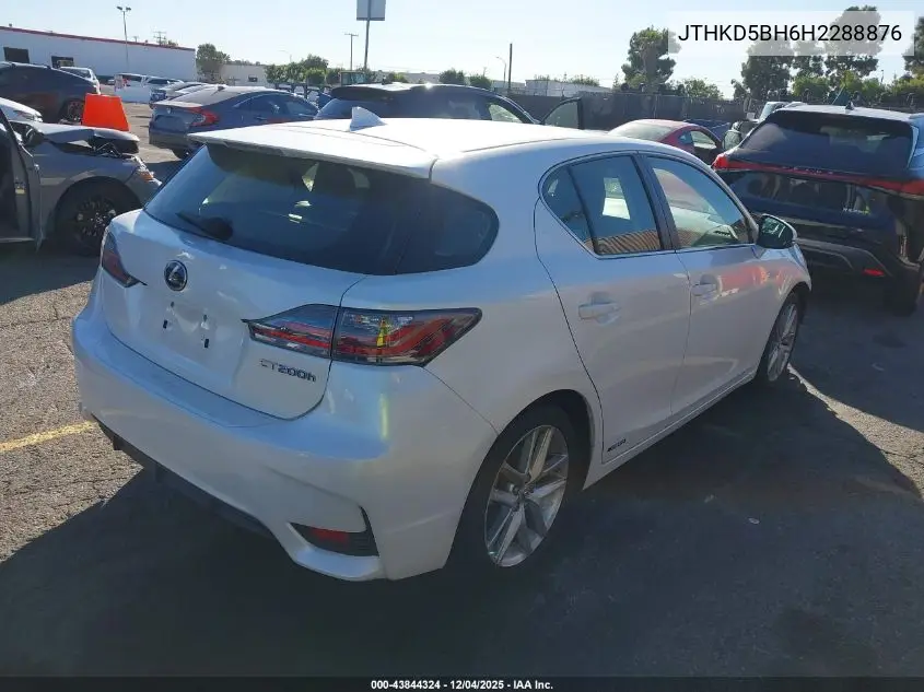 JTHKD5BH6H2288876 2017 Lexus Ct 200H