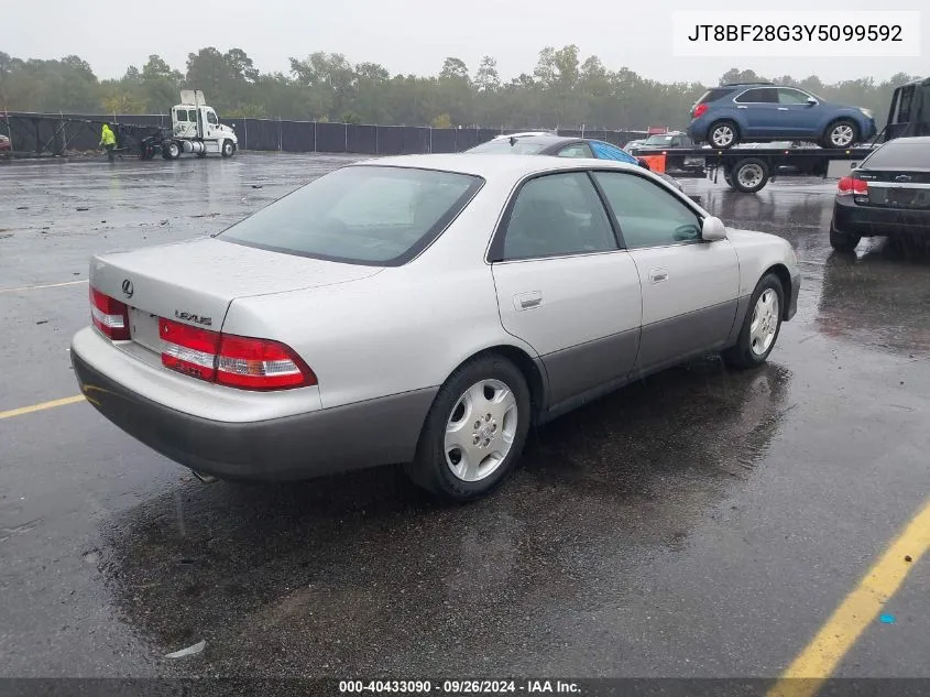 JT8BF28G3Y5099592 2000 Lexus Es 300