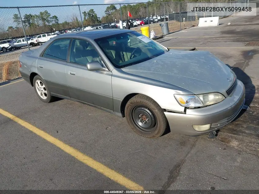 2000 Lexus Es 300 VIN: JT8BF28GXY5099458 Lot: 44549367