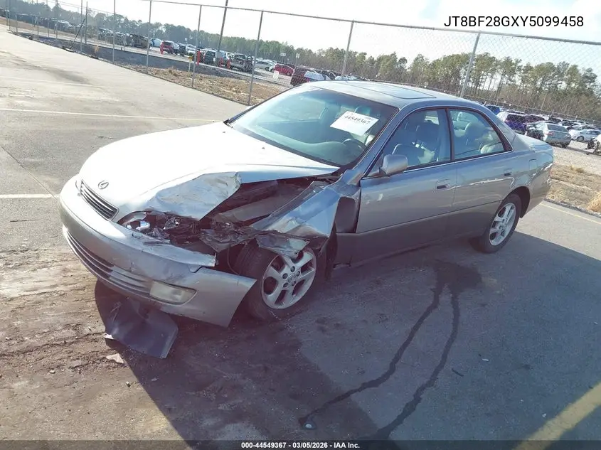2000 Lexus Es 300 VIN: JT8BF28GXY5099458 Lot: 44549367