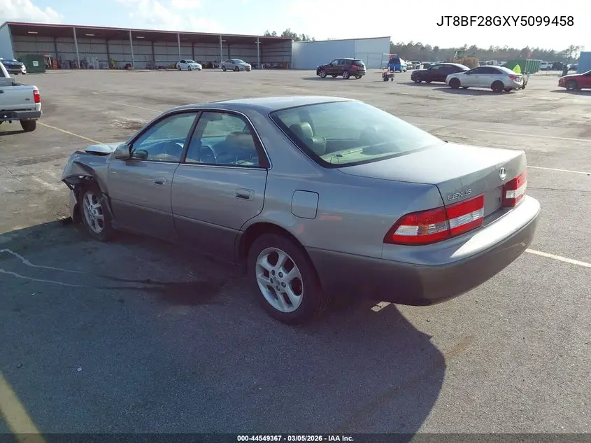 2000 Lexus Es 300 VIN: JT8BF28GXY5099458 Lot: 44549367