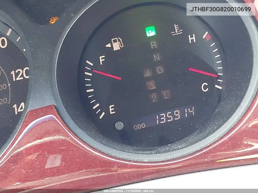 JTHBF30G820010699 2002 Lexus Es 300