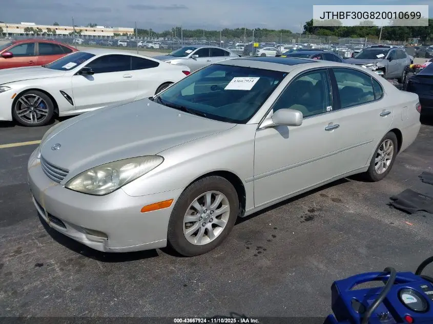 JTHBF30G820010699 2002 Lexus Es 300