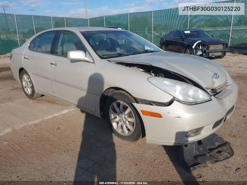JTHBF30G030125220 2003 Lexus Es 300