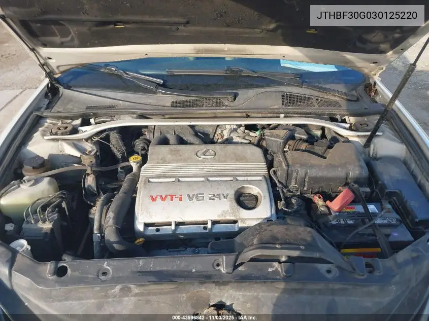 JTHBF30G030125220 2003 Lexus Es 300