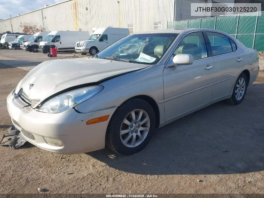 JTHBF30G030125220 2003 Lexus Es 300