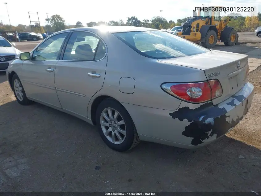 JTHBF30G030125220 2003 Lexus Es 300
