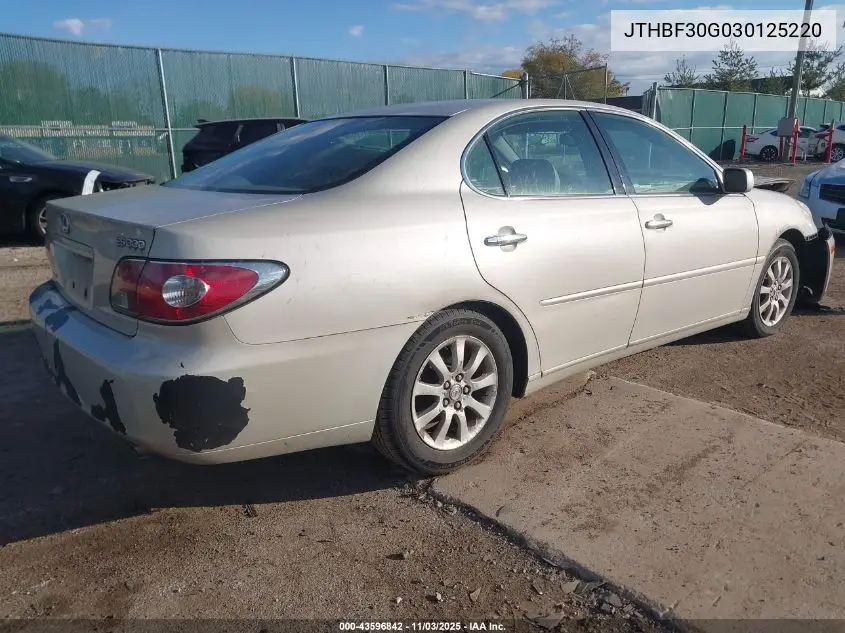 JTHBF30G030125220 2003 Lexus Es 300