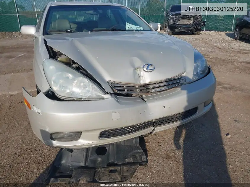 JTHBF30G030125220 2003 Lexus Es 300