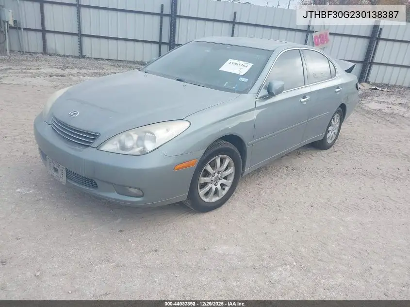 JTHBF30G230138387 2003 Lexus Es 300