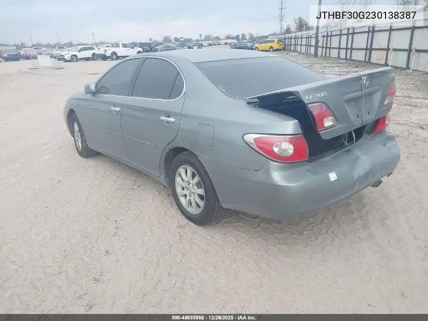 JTHBF30G230138387 2003 Lexus Es 300