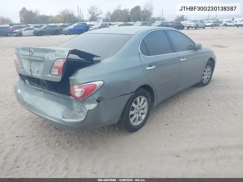 JTHBF30G230138387 2003 Lexus Es 300