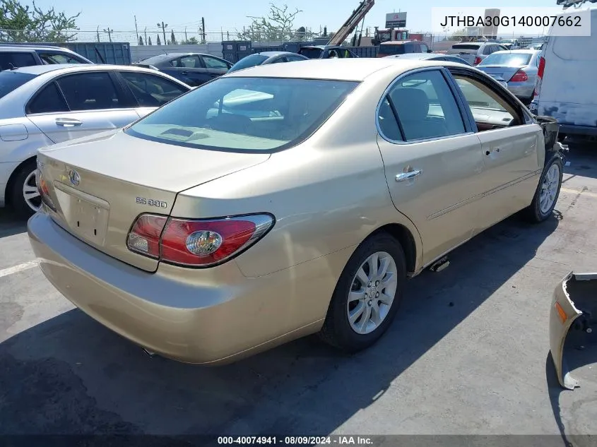 JTHBA30G140007662 2004 Lexus Es 330