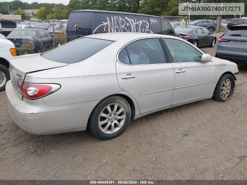 JTHBA30G740017273 2004 Lexus Es 330