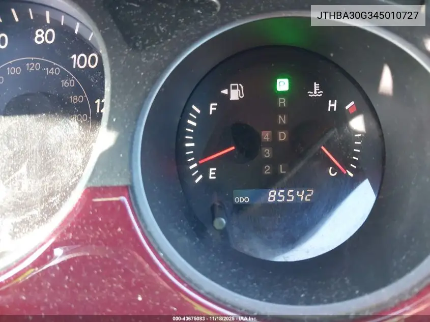 JTHBA30G345010727 2004 Lexus Es 330