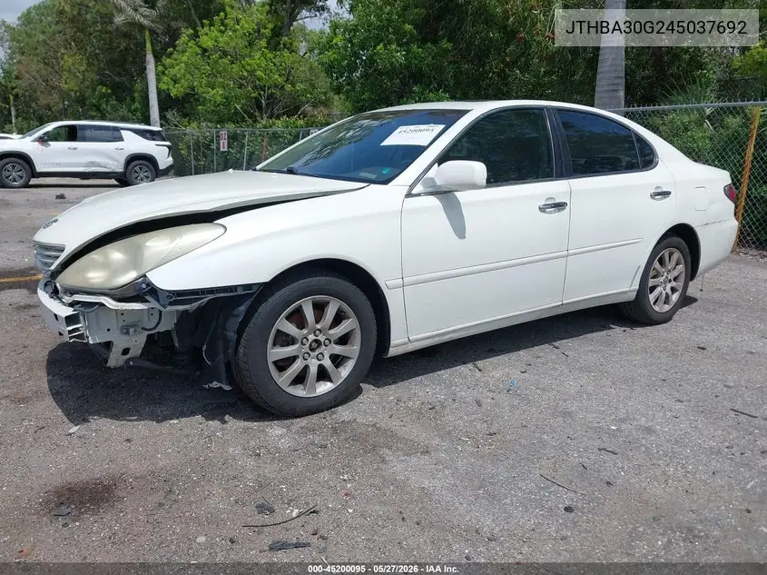 2004 Lexus Es 330 VIN: JTHBA30G245037692 Lot: 45200095