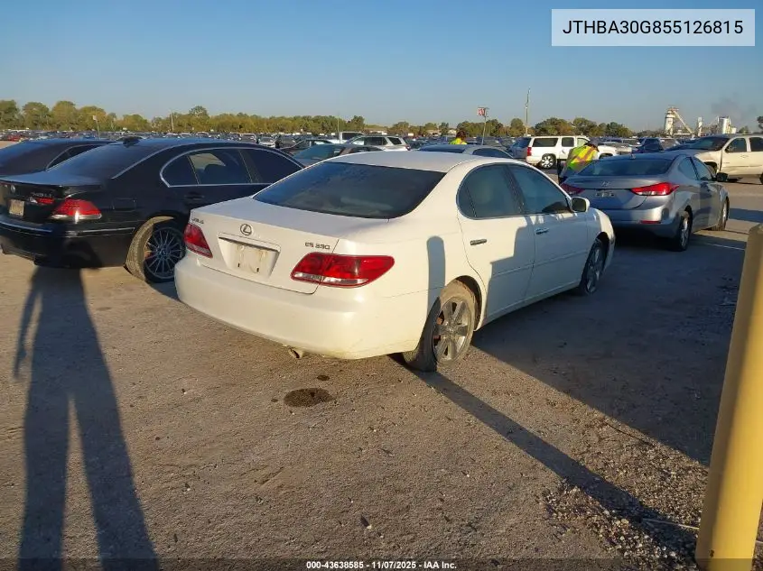 JTHBA30G855126815 2005 Lexus Es 330