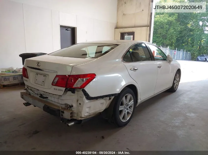 JTHBJ46G072020649 2007 Lexus Es 350