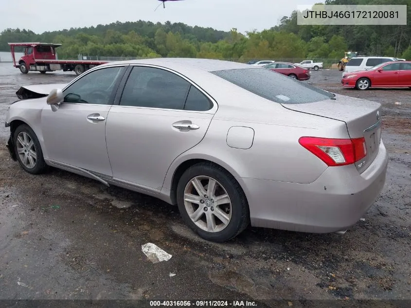 JTHBJ46G172120081 2007 Lexus Es 350