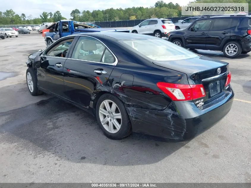 JTHBJ46G272025318 2007 Lexus Es 350