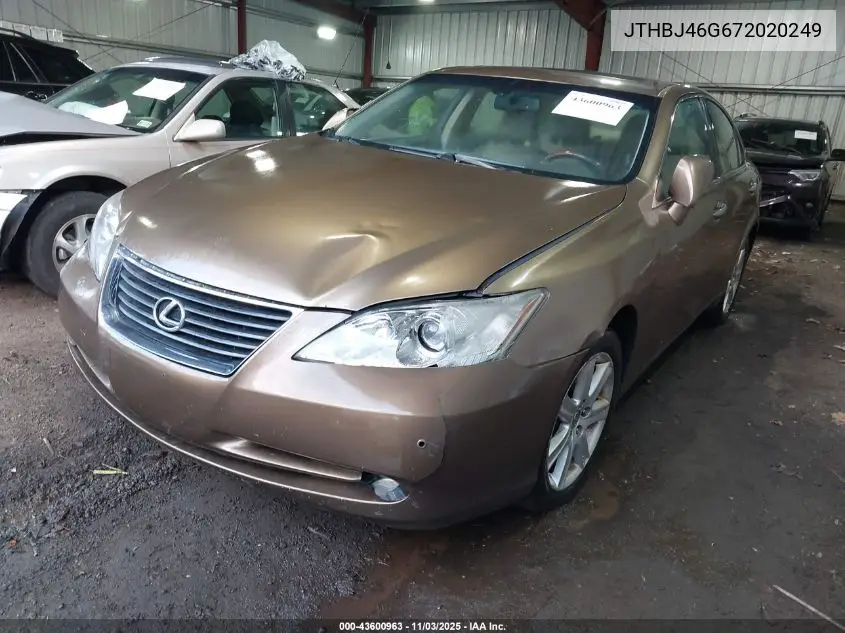 JTHBJ46G672020249 2007 Lexus Es 350