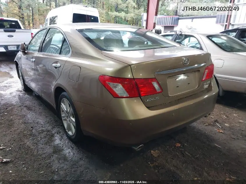 JTHBJ46G672020249 2007 Lexus Es 350