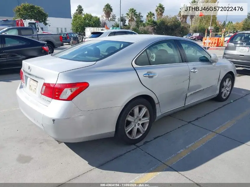 JTHBJ46G572022476 2007 Lexus Es 350