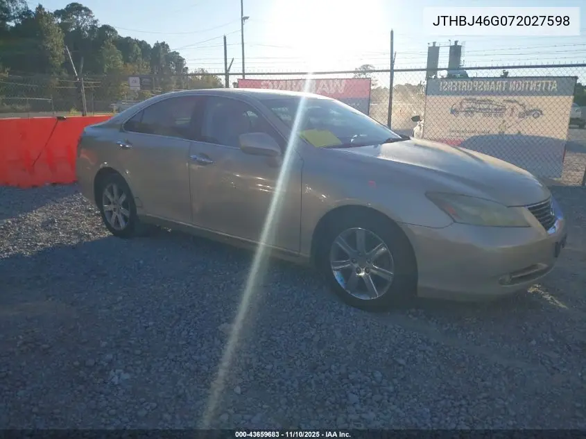 JTHBJ46G072027598 2007 Lexus Es 350