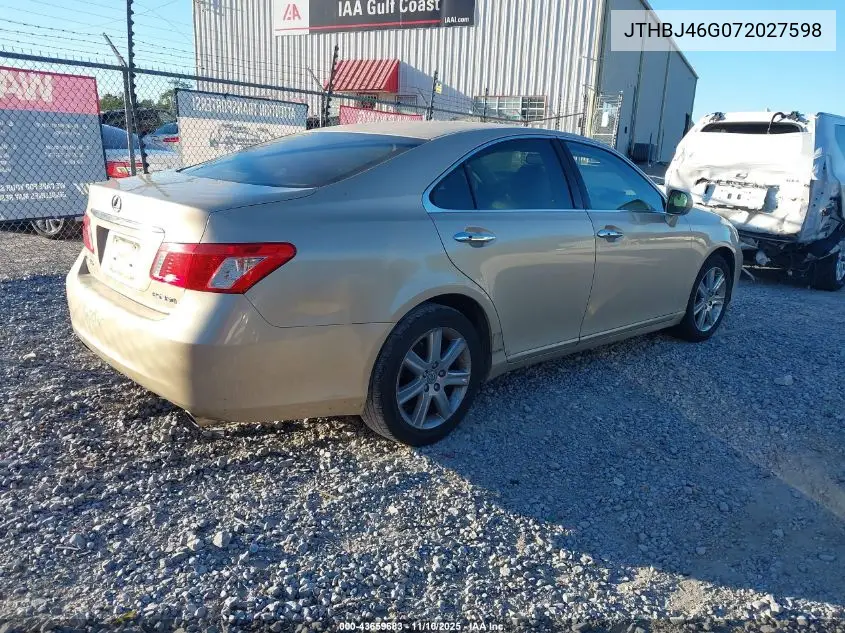 JTHBJ46G072027598 2007 Lexus Es 350