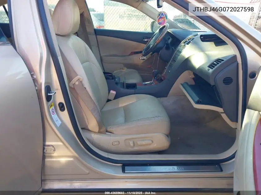 JTHBJ46G072027598 2007 Lexus Es 350