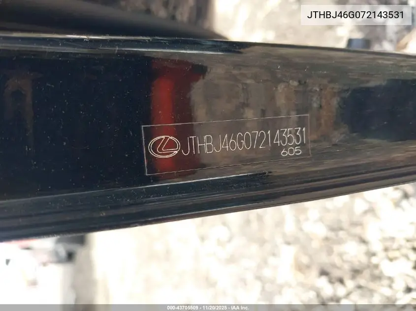 JTHBJ46G072143531 2007 Lexus Es 350