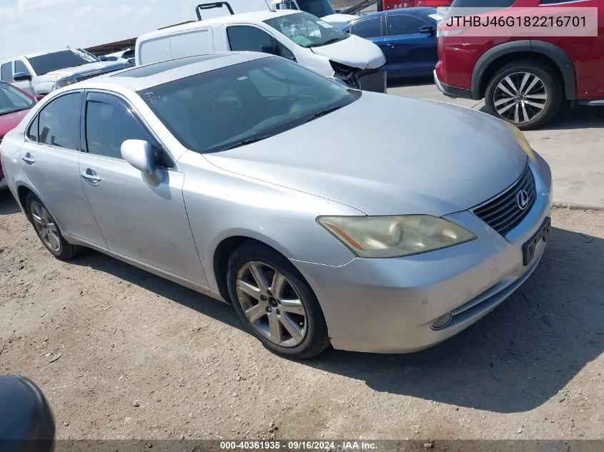 JTHBJ46G182216701 2008 Lexus Es 350