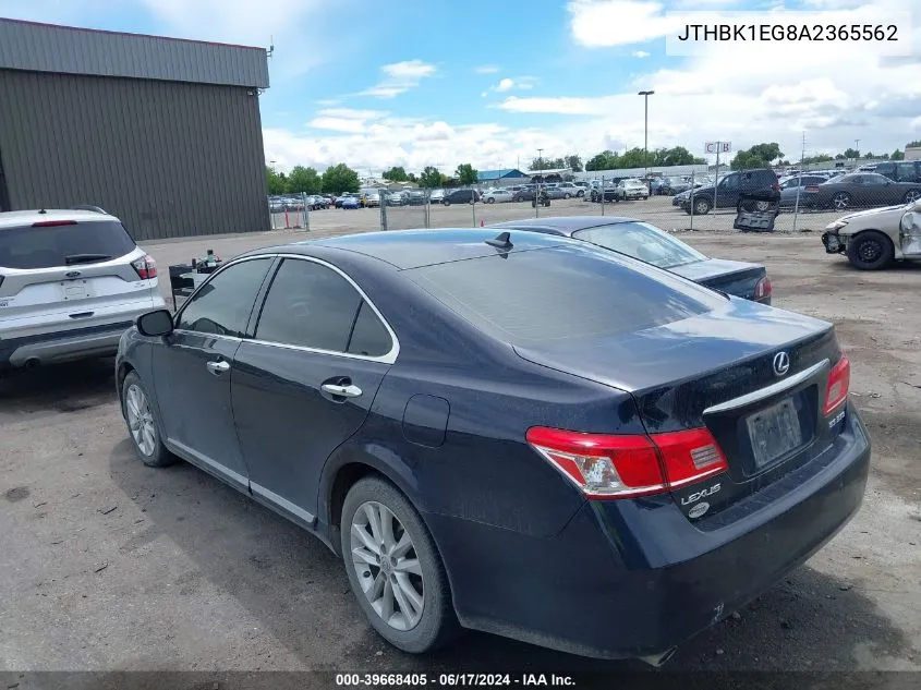 JTHBK1EG8A2365562 2010 Lexus Es 350