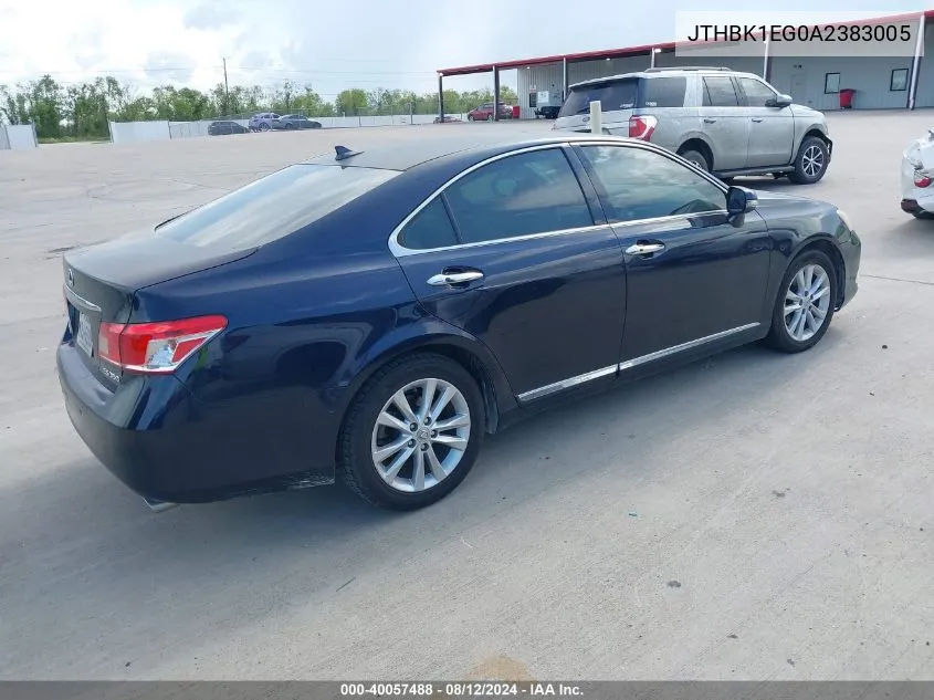 JTHBK1EG0A2383005 2010 Lexus Es 350