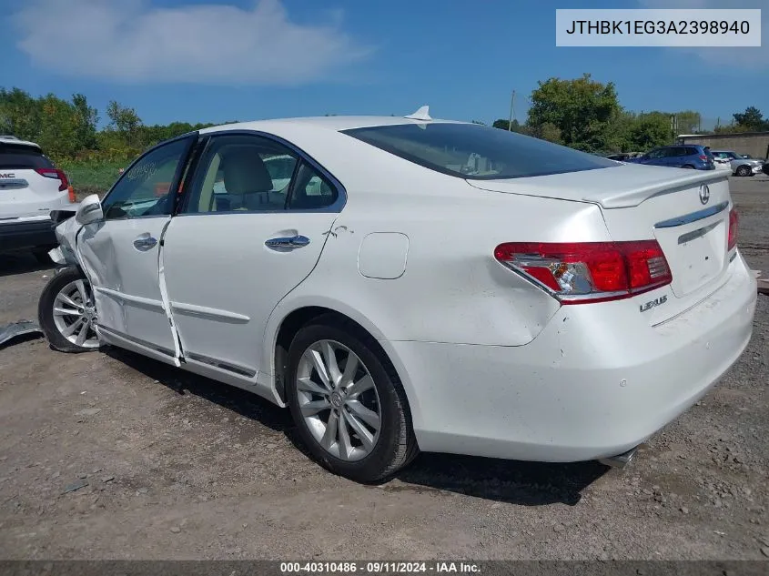 JTHBK1EG3A2398940 2010 Lexus Es 350