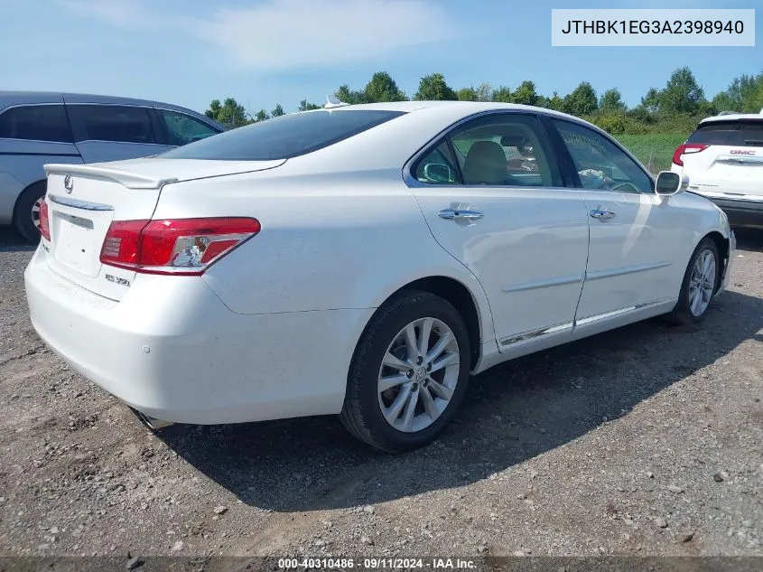 JTHBK1EG3A2398940 2010 Lexus Es 350