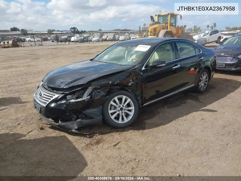 JTHBK1EGXA2367958 2010 Lexus Es 350