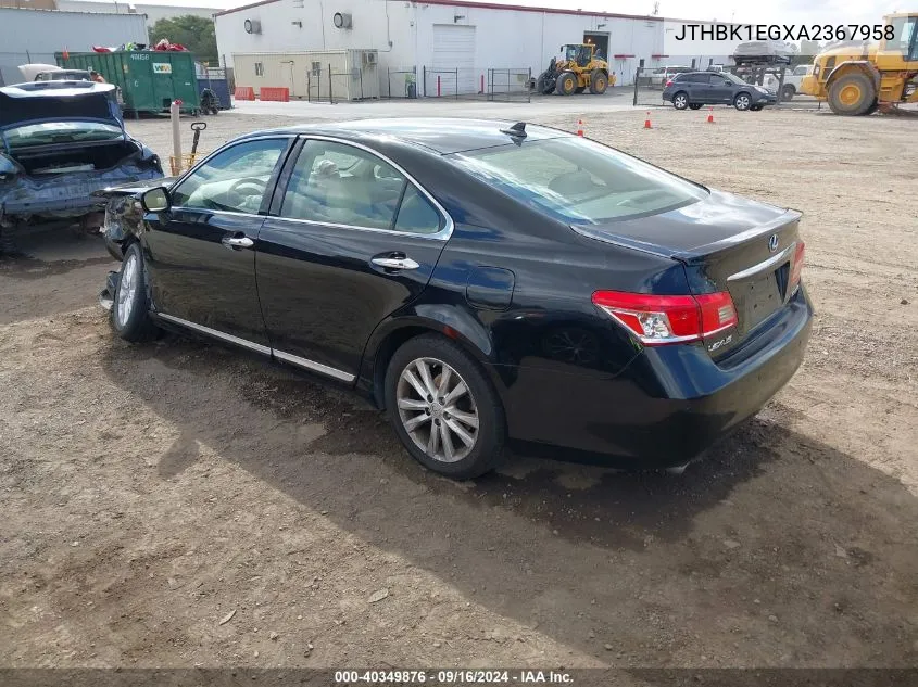 JTHBK1EGXA2367958 2010 Lexus Es 350