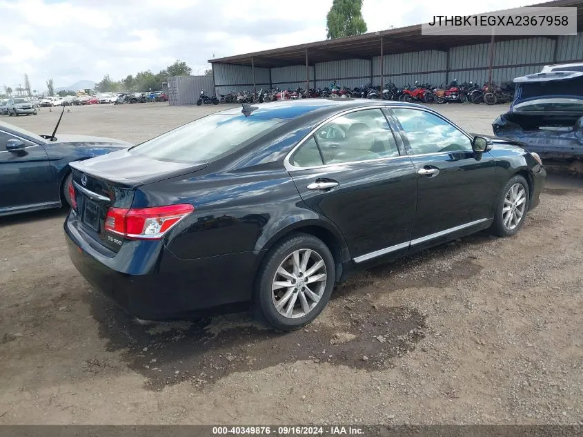 JTHBK1EGXA2367958 2010 Lexus Es 350