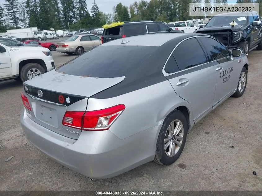 JTHBK1EG4A2362321 2010 Lexus Es 350