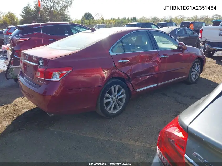 JTHBK1EG1A2351454 2010 Lexus Es 350