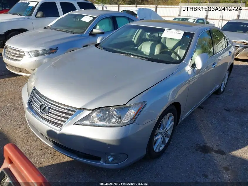 JTHBK1EG3A2412724 2010 Lexus Es 350