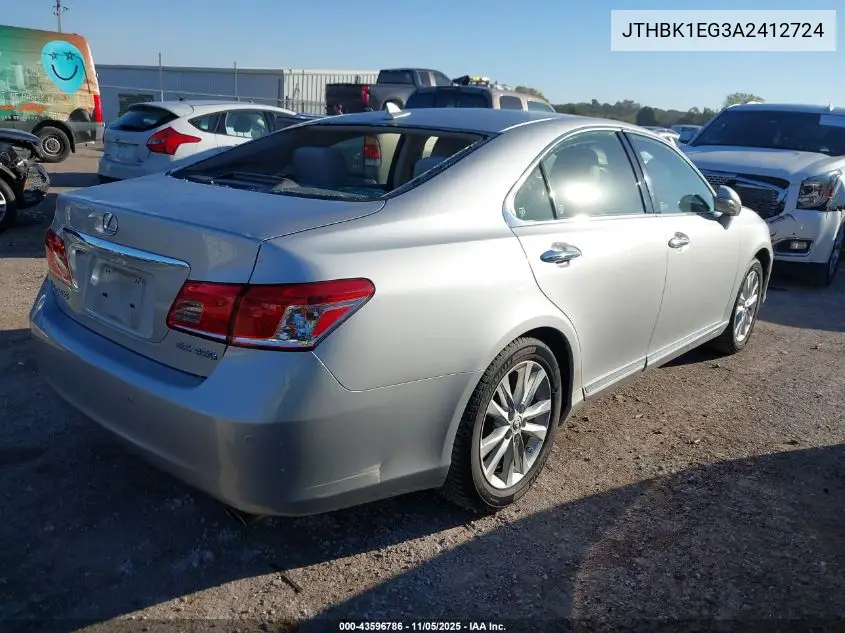 JTHBK1EG3A2412724 2010 Lexus Es 350