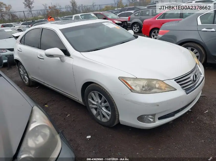 JTHBK1EG0A2378662 2010 Lexus Es 350