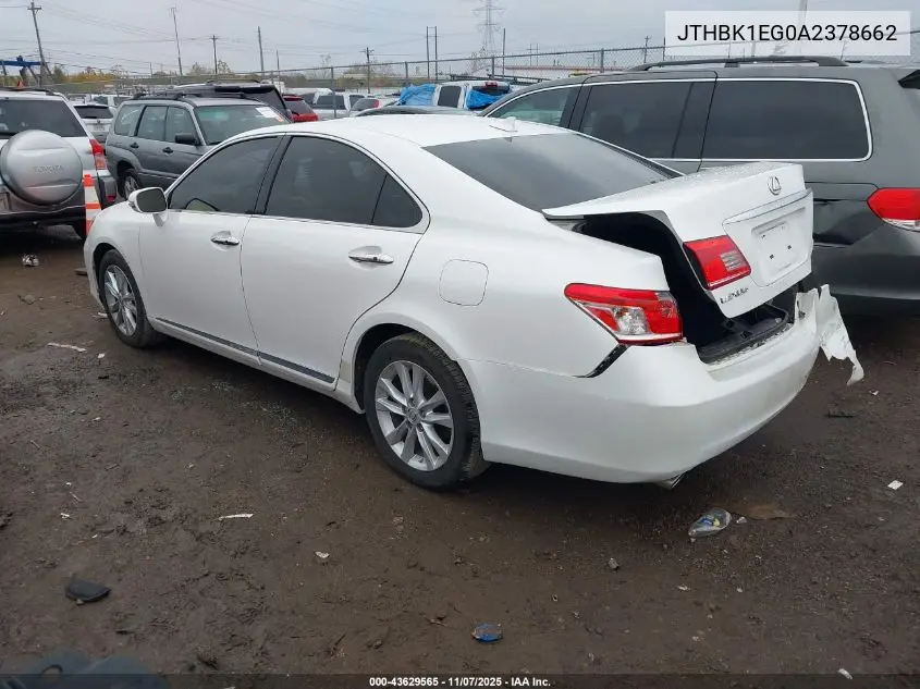 JTHBK1EG0A2378662 2010 Lexus Es 350