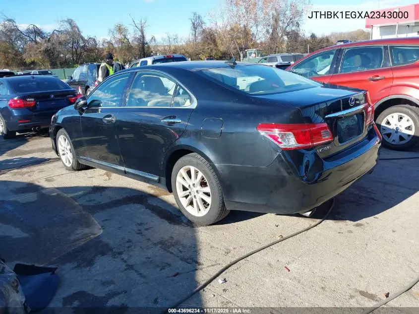 JTHBK1EGXA2343000 2010 Lexus Es 350