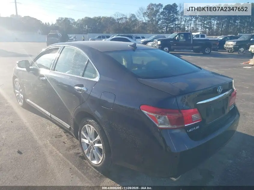 JTHBK1EG7A2347652 2010 Lexus Es 350