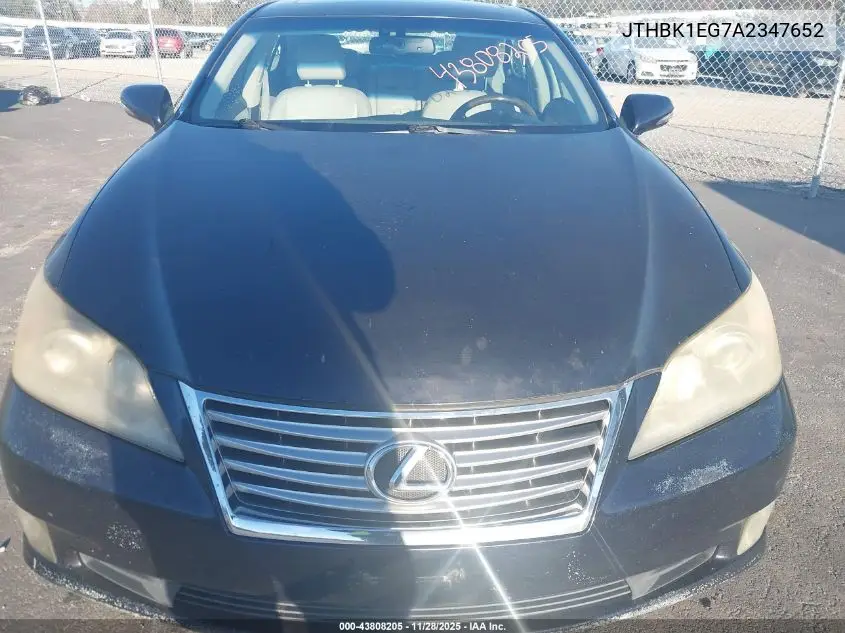 JTHBK1EG7A2347652 2010 Lexus Es 350