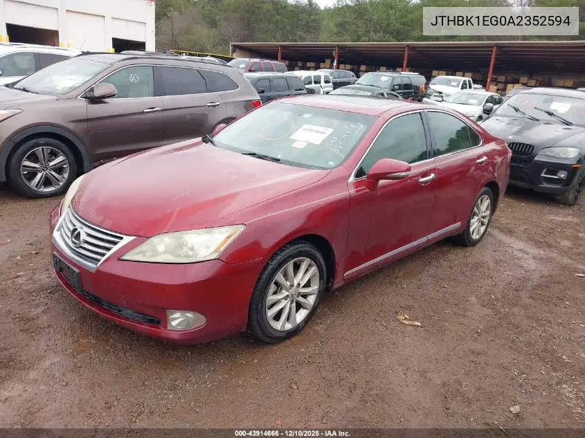JTHBK1EG0A2352594 2010 Lexus Es 350